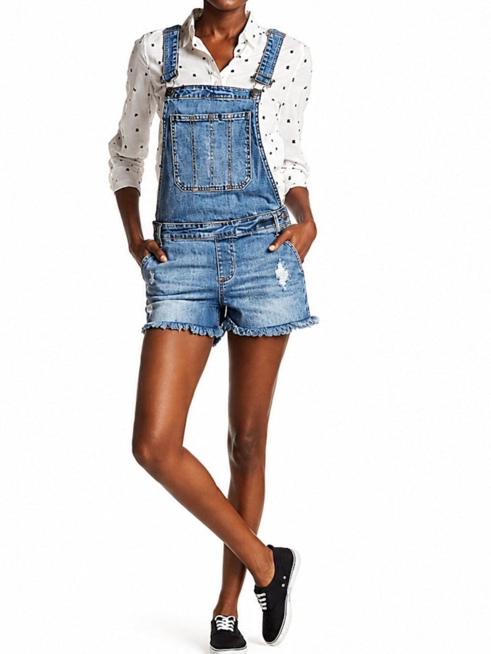Blue Denim Short Overalls